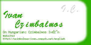 ivan czimbalmos business card